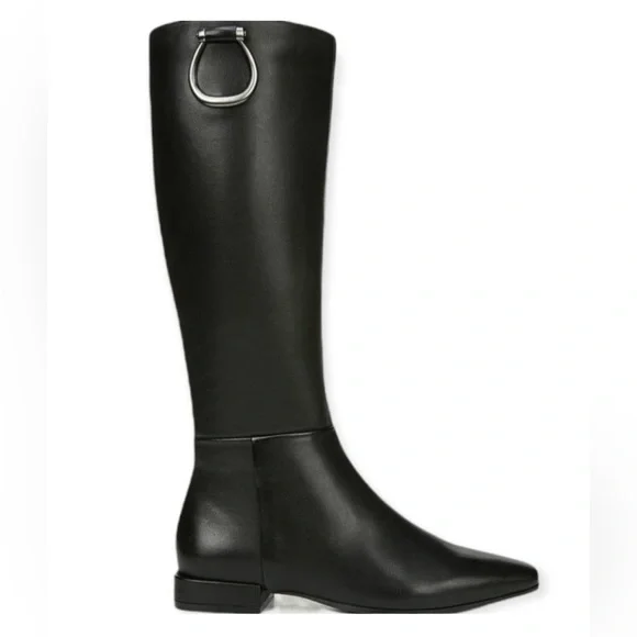 Naturalizer Black Carella Leather Wide-Calf Boot. Women's Size 8 - Picture 2 of 13